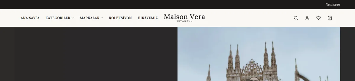 Logo ortada — e-ticaret sitesi başlık düzenleri örneği