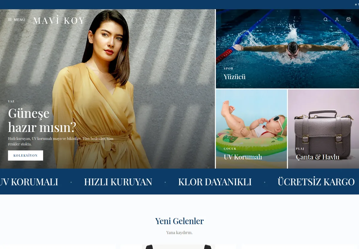 Lookbook Plaj teması — Mayo & Plaj e-ticaret sitesi masaüstü görünümü